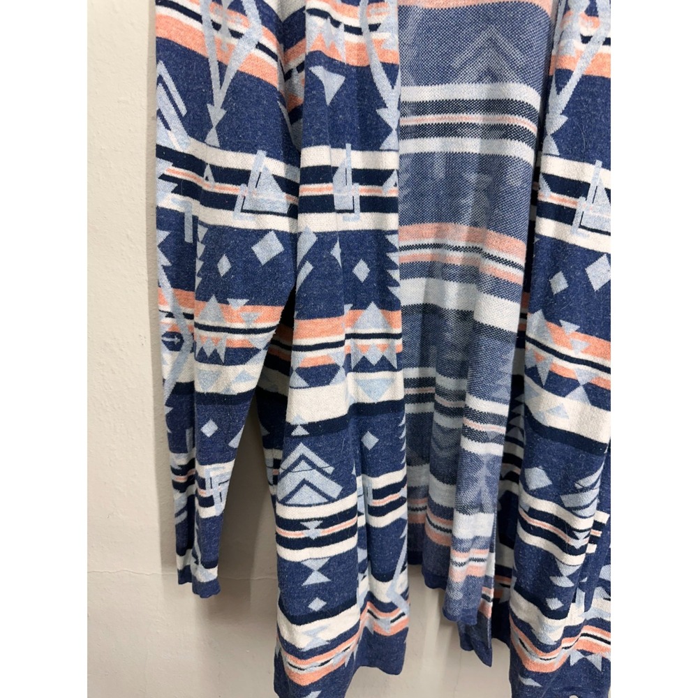 Lands' End Cardigan Womens 2X Multi Southwestern Native Lightweight Open Front - Picture 3 of 12